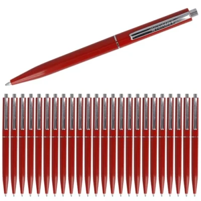Immagine di Westcott penna A sfera ALLTIME rosso 25 pezzi Penne biro retrattili con inchiostro Larghezza tratto M ricarica standard X20 prova di documenti ISO 12757 2 Clip metallica robusta