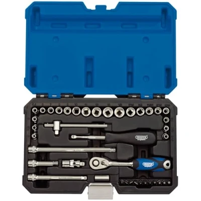 Immagine di Draper B40AMN/SG 1/10,2 cm SQ. Dr. mm/AF Combined socket set (40 pezzi), blu