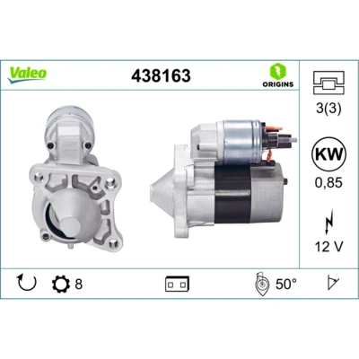 Immagine di VALEO NEW ORIGINAL PART 438163 Motorino di avviamento 12 0,85 8 RENAULT: Kangoo I Express, I, CLIO 2, DACIA: Duster SUV, Logan MCV, SANDERO 2