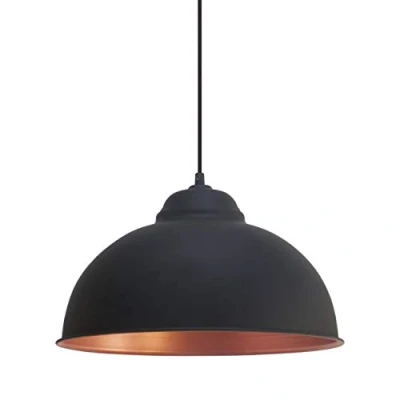 Immagine di Eglo lampada a sospensione Truro 2, da parete in design industrial vintage, retrò e industrial, acciaio nero, rame, E27