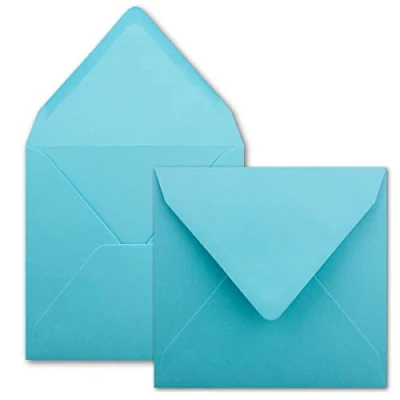 Immagine di GUSTAV NEUSER FarbenFroh® Buste quadrate per lettere senza finestra, turchese, 25 pezzi, 15,5 x cm, chiusura con colla da inumidire, biglietti di nozze, inviti e altro