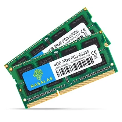 Immagine di Rasalas 8GB (2x4GB) ddr3 1066MHz PC3 8500 CL7 SODIMM 204 Pin Non ECC SO DIMM Laptop, Notebook ram Memory Modules 2rx8 4gb