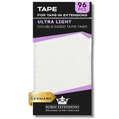 Immagine di Rubin Extensions nastro adesivo per extension nastri adesivi di ricambio 96 pezzi extra forte 4 cm larghezza, 0,8 altezza parrucche nelle