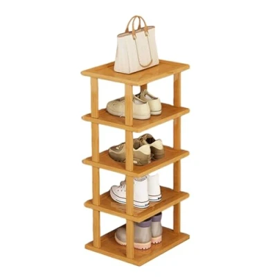 Immagine di scarpiera a 5/7/8 livelli, organizer salvaspazio per scarpe, in legno, alta, versatile stretto camera da letto, bagno, corridoio, piccolo spazio