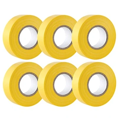 Immagine di GTSE Nastro isolante giallo 19 mm x 20 m Robusto ed autoadesivo Per proteggere, unire e riparare cavi 6 rotoli