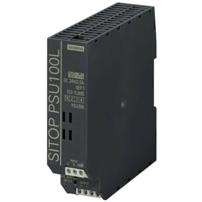 Immagine di Siemens SITOP PSU100L 24 V/2,5 A Alimentatore per guida DIN V/DC 2.5 60 W Num. uscite:1 x Contenuto 1 pz.