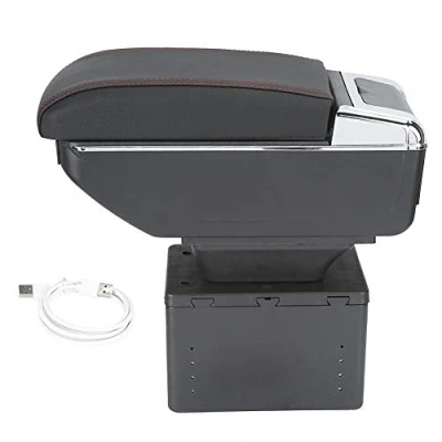 Immagine di box bracciolo, contenitore bracciolo console centrale auto universale regolabile con interfaccia USB