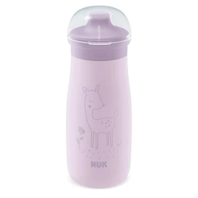 Immagine di NUK Mini Me Sip Tazza per bambini 9+ mesi 300 ml Borraccia in acciaio inox Beccuccio temperato antigoccia Infrangibile Lilac Deer