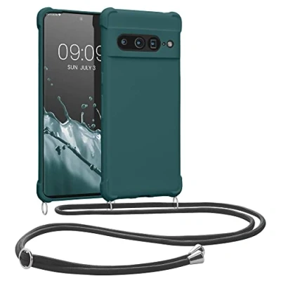 Immagine di kwmobile Custodia Compatibile con Google Pixel 7 Pro Cover Back Case in Silicone TPU Protezione Smartphone Cordino petrolio