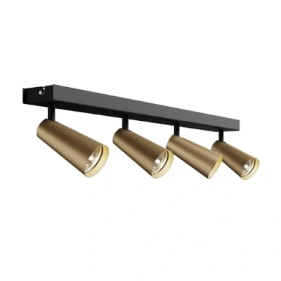 Immagine di Faretto &#039;Angelina&#039; dimmerabile (Scandinavo) colore Oro, in Metallo ad es. Cucina (4 luci, GU10) di Lucande Lampada da incasso, plafoniera, applique