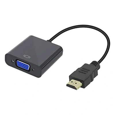 Immagine di Jsdoin Adattatore attivo da HDMI a VGA (da maschio femmina), 1080p per PC, monitor, proiettore, HDTV, Xbox (colore: nero1)