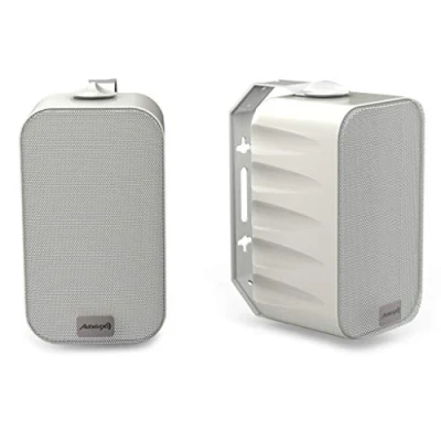 Immagine di Audibax PR 42T Bianco Diffusori Passivi da Scaffale HiFi Coppia di Altoparlanti Stereo a 2 Vie Rinforzo 75W Montaggio Parete Incluso con Woofer 4&quot;
