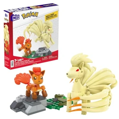 Immagine di MEGA Pokémon Evoluzione di Vulpix, Set da Costruire con 145 Pezzi e 2 Personaggi snodati, Vulpix la Sua Ninetales, Giocattolo per Bambini, 7+ Anni, HTH79