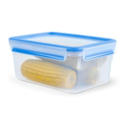 Immagine di Tefal MASTERSEAL Fresco Master Seal Fresh Contenitore Rettangolare per Alimenti, Trasparente/Blu, 2.2 Litre
