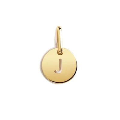 Immagine di SINGULARU Mini Medallion Letter Oro Pendente Iniziale in Argento Sterling 925 con Finitura Placcata 18kt Lettere A Z Charm Combinabile Collana Gioielli da Donna Lettera J
