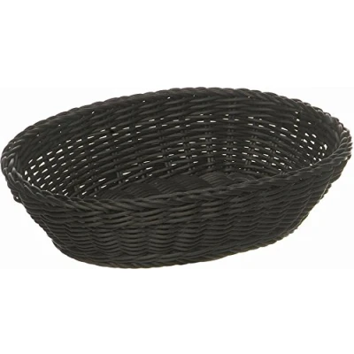 Immagine di cestino APS, ovale &quot;PROFI LINE&quot; cestino, di vimini in polipropilene dimensioni: 25 x 19 cm/altezza: 6,5 cm/colore: nero