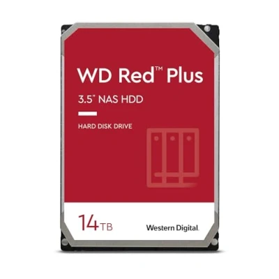 Immagine di WD Red Plus 14TB per NAS Hard Disk interno da 3.5, 7200 RPM Class, SATA 6 GB/s, CMR, Cache 512 MB, Garanzia 3 anni