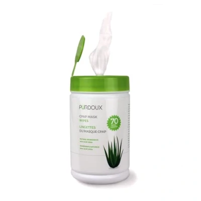 Immagine di Purdouux salviette umidificate 100% cotone CPAP con aloe vera, 70