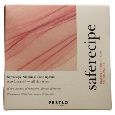 Immagine di Pestelo, Crema solare "Saferecipe Niamin C Tone Up", vegana, tonificante, per il viso, 50 ml