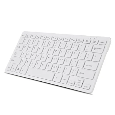 Immagine di Mini tastiera cablata Sottile portatile 78 tasti Multimedia USB Piccola, ampia compatibilità Adatto per PC, Computer, Mac, Laptop, Windows(bianca)