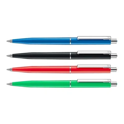 Immagine di Allpremio®, 50 penne a sfera con asticella e inchiostro di colore blu, qualità, tratto medio, indelebile norma ISO 12757 2, clip in metallo, ricaricabili