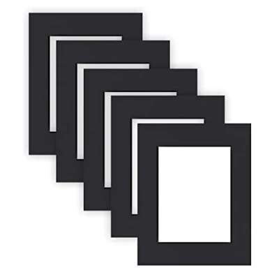 Immagine di nielsen Conservation Passepartout cartone 1,5 mm, set di 5, formato esterno 24x30 cm per immagine 15x20 cm, nero liscio
