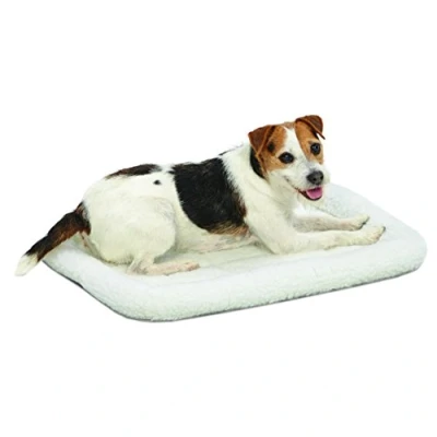 Immagine di MidWest Homes for Pets Comodo letto per cani a cuscino lungo 60,96 cm, o gatti, adatto una gabbia lunga compatibile con lavatrice e asciugatrice, modello 40224, in pile bianco