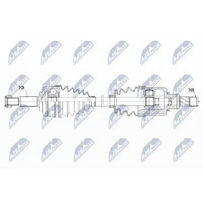 Immagine di NTY NPW RE 178 Albero motore / Semiasse Assale anteriore Sx Cambio automatico CVT (continuo)