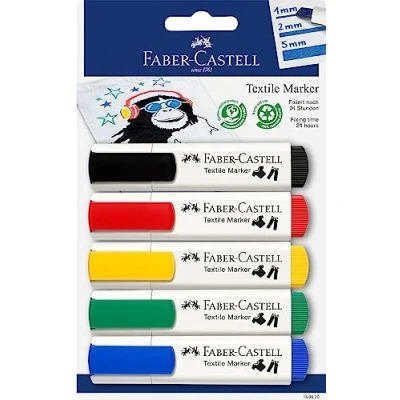 Immagine di FABER CASTELL CF5 MARKER TEXTILE ASSORTITI