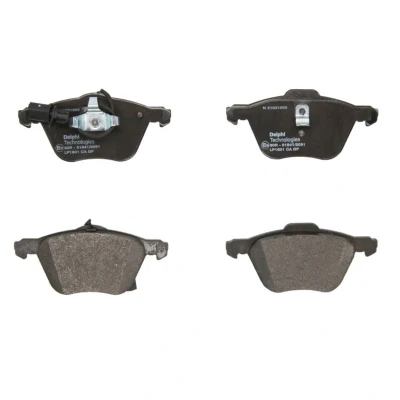 Immagine di DELPHI LP1801 Kit pastiglie freno con contatto segnalazione usura lamierino anticigolío senza accessori VOLKSWAGEN: Sharan I, TRANSPORTER 4 Bus