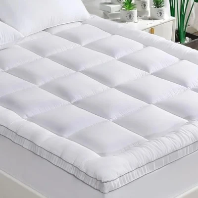 Immagine di GRT Topper Matrimoniale 140x200 cm e Coprimaterasso, superficie in bambù imbottitura 3D Snowdown, adatto a materassi fino 30 cm, traspirante, morbido silenzioso.