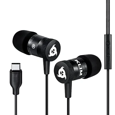 Immagine di KLIM™ Fusion C + Auricolari USB con Microfono Audio di Alta Qualità Cuffie intraurali resistenti Garanzia 5 anni per Note 10 e Dispositivi Android NUOVI 2023 Nero…