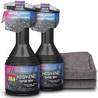 Immagine di detailzone Set per la cura dell&#039;auto: 2 x Dr. Wack A1 HIGH END spray cerato, sigillante cera + panni in microfibra Premium 520 GSM