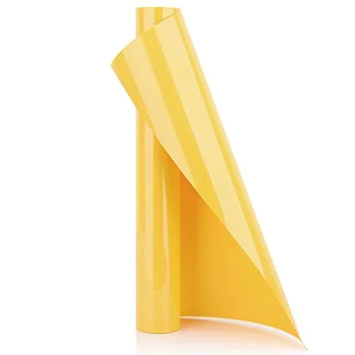 Immagine di YURROAD 100cm*30cm giallo ferro sul vinile HTV Bundle calore trasferimento rotolo plotter film tessile per DIY magliette vestiti cappelli o altri tessuti (giallo)