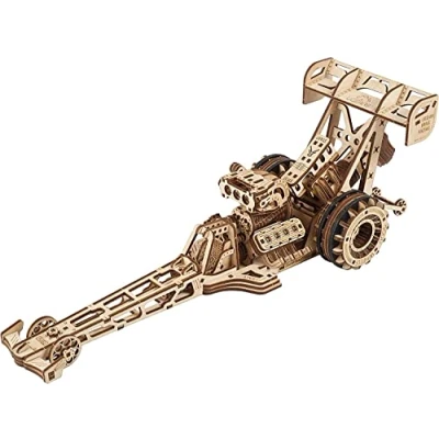 Immagine di UGEARS Kit Modellino Auto da Costruire Dragster Modellismo Adulti e Bambini con un Potente Motore ad Elastico Corsa Puzzle 3D Legno Modellini Wooden