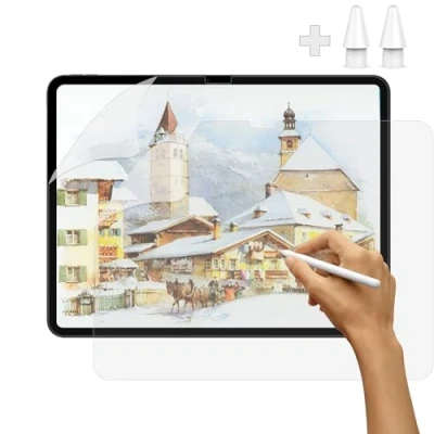 Immagine di SUEEWE [2 Pezzi] Effetto Carta Pellicola per iPad Pro 11&quot; M4 2024, Feel Like Opaca Paper in PET Disegnare Schizzi Scrittura, con 2 Punte Apple Pencil &amp; USB C 1./2. Generazione
