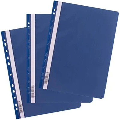 Immagine di D.RECT Cartellina in PP, formato A4, con perforazione, 25 pezzi, colore blu scuro
