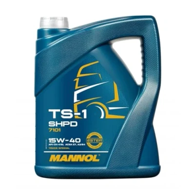 Immagine di Olio Motore Originale MANNOL TS 1 SHPD 15W 40 API CH 4/CG 4/CF 4/SL da 5 Litri