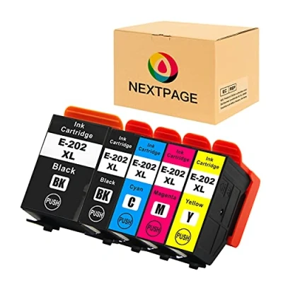 Immagine di Nextpage 202XL Cartucce di ricambio per Epson 202 XL Expression Premium XP 6100 6105 6000 6005 XP6000 XP6005 XP6100 Multipack (1 nero, 1 foto ciano, magenta, giallo)