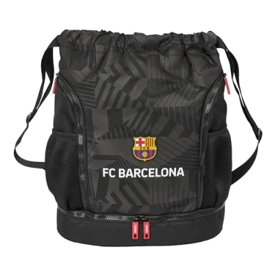 Immagine di F.C. Barcellona Black Zaino sacco, zaino, ideale per bambini di diverse età, comodo e versatile, qualità resistenza, 34 x 15 43 cm, colore nero, Nero , Estándar, Casual