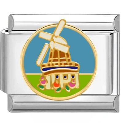 Immagine di Quiges Charm Link in acciaio inox 9mm compatibile con i braccialetti di stile Nomination #636