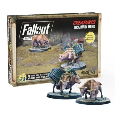 Immagine di Modiphius Entertainment Fallout Wasteland Warfare Creatures: Brahmin Herd Miniatures Unpainted