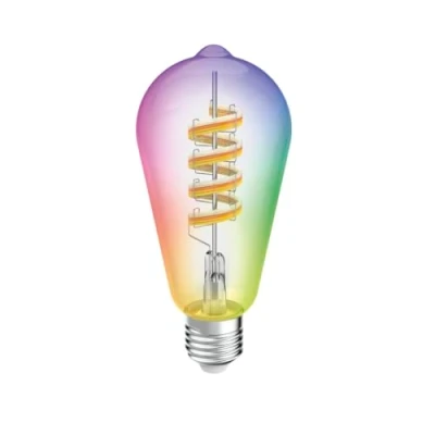 Immagine di Hama Smart LED Filament E27 ST64, WLAN, Materia, 4,9 W, RGBW