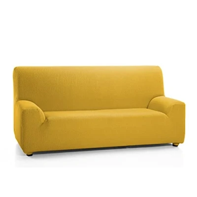 Immagine di Martina Home Tunez, Copridivano elastico, Tela (50% poliestere, 45% cotone, 5% elastan), Oro, 3 Posti (180 240 cm larghezza)