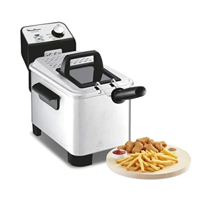 Immagine di Moulinex Easy PRO 3 L Freidora Classica, 2300 W, 2 Piani di Cottura, termostato Regolabile, L/600 g, Colore: Argento, Litri, Acciaio