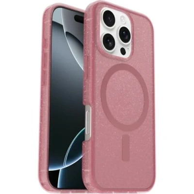 Immagine di OtterBox Cover per iPhone 16 Pro Symmetry Seires Clear MagSafe, resistente a shock e cadute fino; sottile, testata 3x norme MIL STD 810G, Trasparente/Rosa
