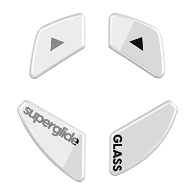 Immagine di Superglide Piedini per mouse più veloci e lisci realizzati con vetro ultra resistente impeccabile, suola super veloce liscia resistente, Glorious Model D [bianco]