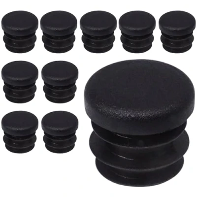 Immagine di SKIR&#039;CO Inserti per tubi rotondi da 15 mm, tappi pali di recinzione, in plastica nera, tubi, colore nero RAL 9005, 10 pezzi