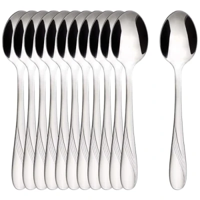 Immagine di GRÄWE Set di 12 cucchiaini da caffè in acciaio inox, pezzi, lucidati a mano, lavabili lavastoviglie, serie Stralsund