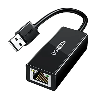 Immagine di UGREEN Adattatore USB a Ethernet RJ45, di Red Lan 100Mbps 2.0 per Console Switch, XiaoMi Mi Box S, 3, Macbook Pro, Air, Wii, WiiU, Chromecast (Nero)